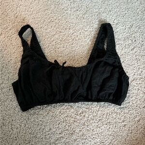 WeWoreWhat Black Scoop Neck Bra